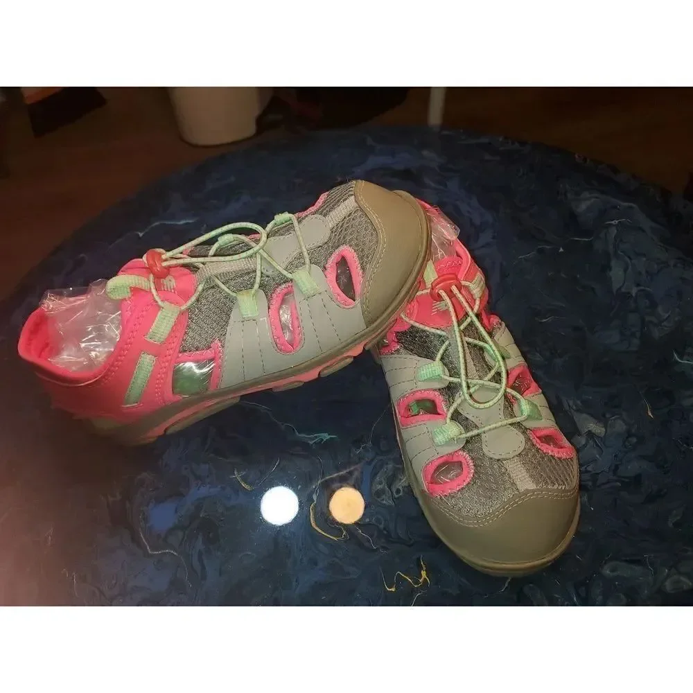 New Balance Kid's Adirondack Sandal Sport Shoe, Grey/Green/Pink, P3 M US Little
